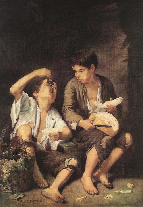 MURILLO, Bartolome Esteban Boys Eating Fruit (Grape and Melon Eaters) sg china oil painting image
